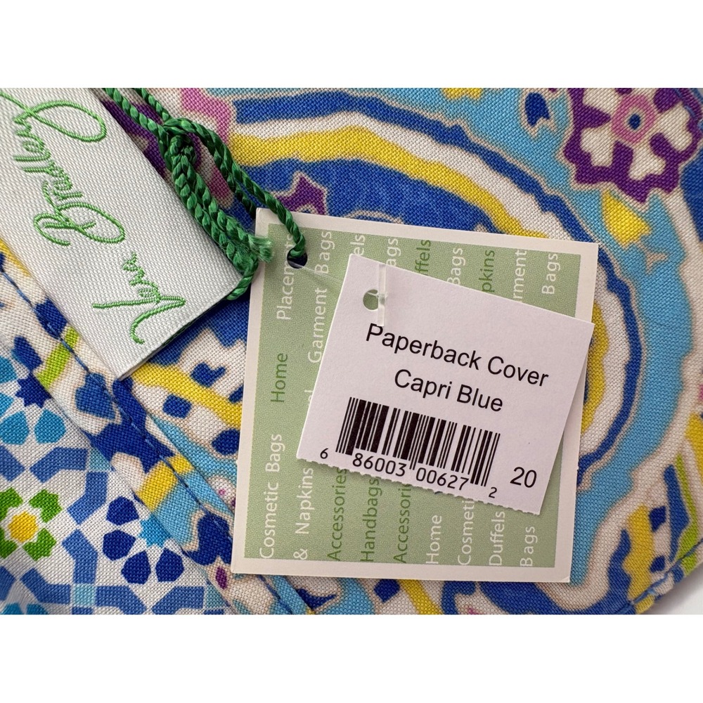 Vera Bradley Capri Blue Quilted Cotton Paperback Book Cover with Bookmark NWT